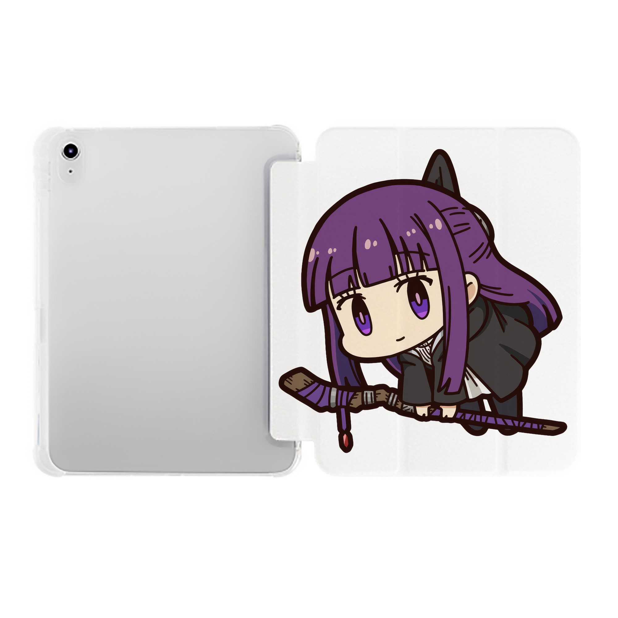 （画像用） 葬送のフリーレン Frieren IPad ケース ペン収納付き 三つ折りスタンド PUレザー×シリコン 対応機種9.5/10.5/10.9インチ